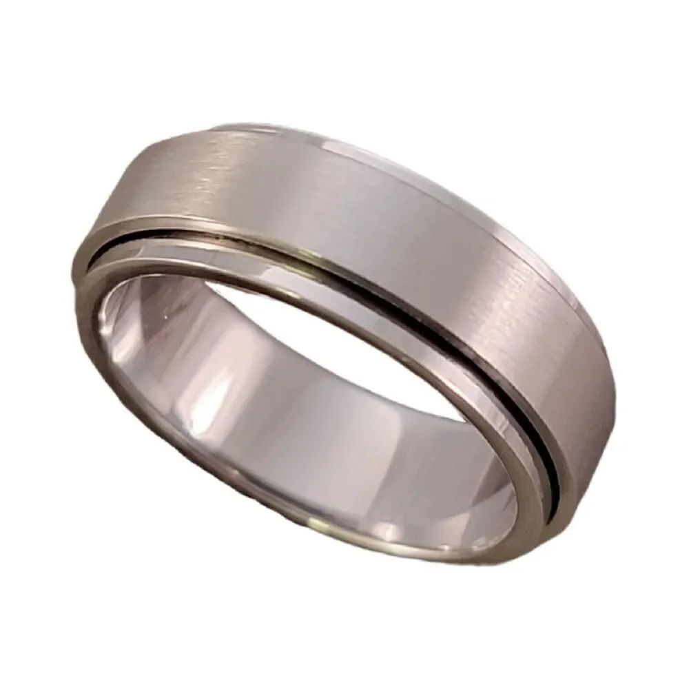 New Unisex Stainless Steel Spinner Ring Band